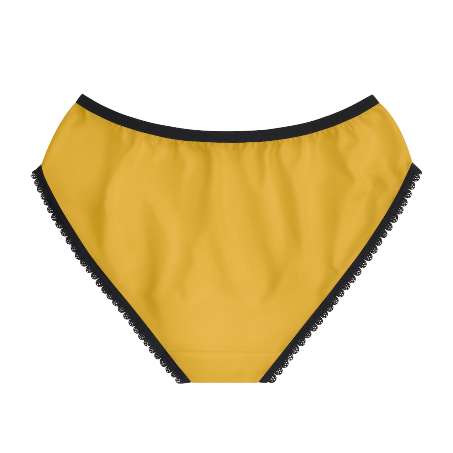 Thursday panty yellow briefs black trim, back view