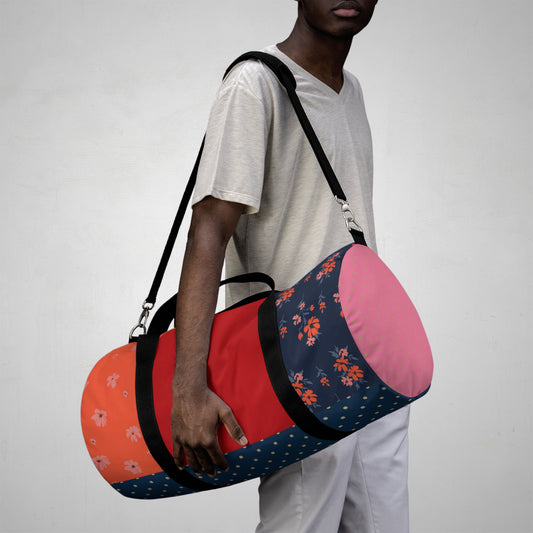 Midnight Bloom Patchwork Duffel Bag