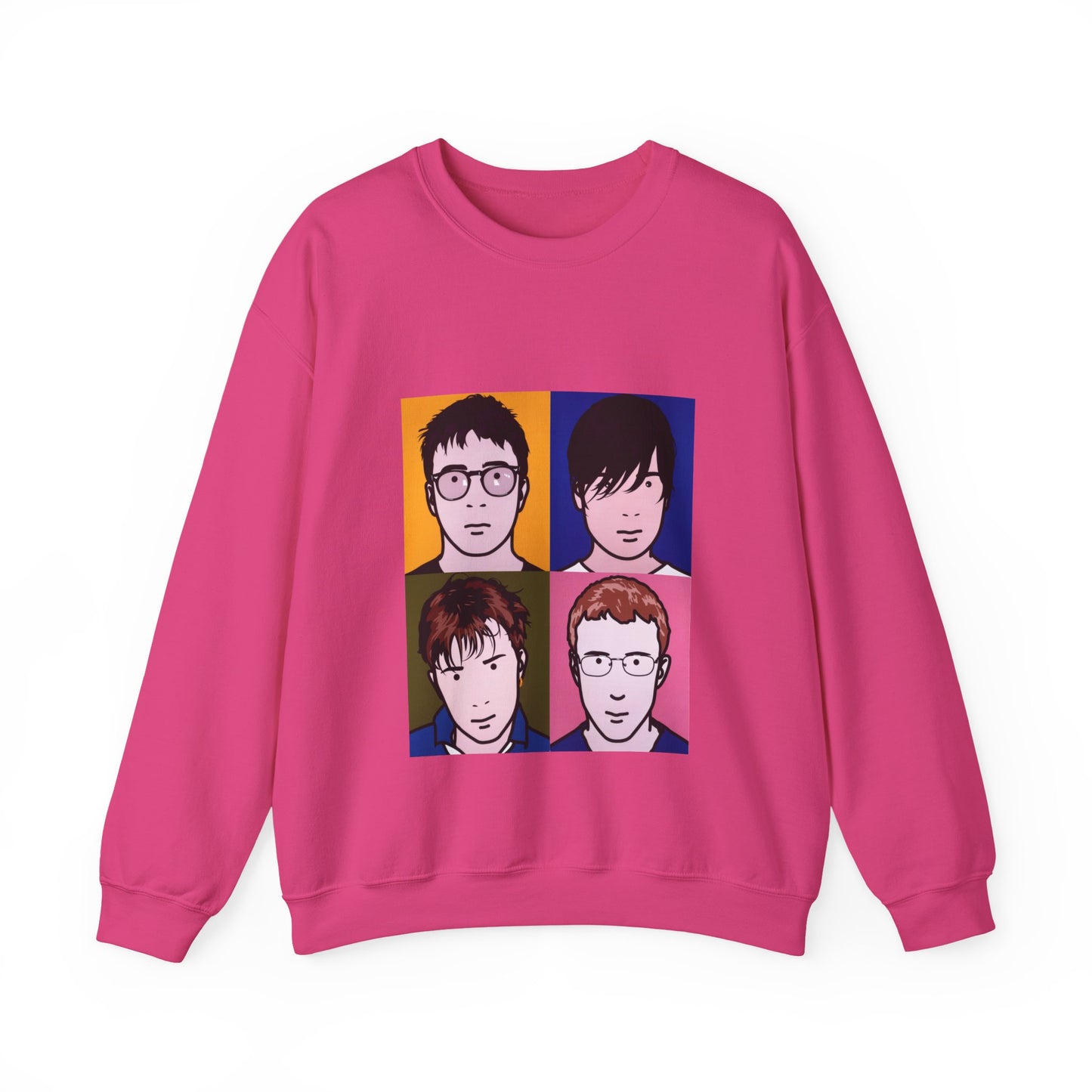 Blur Britpop Tribute Unisex Sweatshirt dark pink Britpop indie music graphic crewneck pop art streetwear
