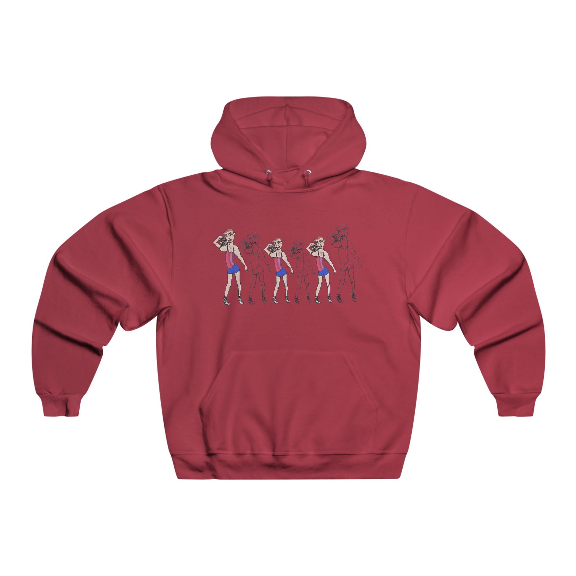 Gym Rat men's workout hoodie red fitness sweatshirt front product view