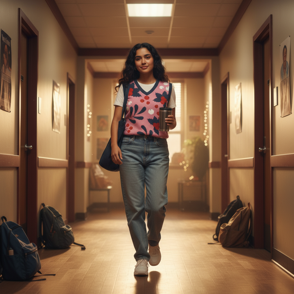 Season Florals Knitted Unisex V Neck Vest