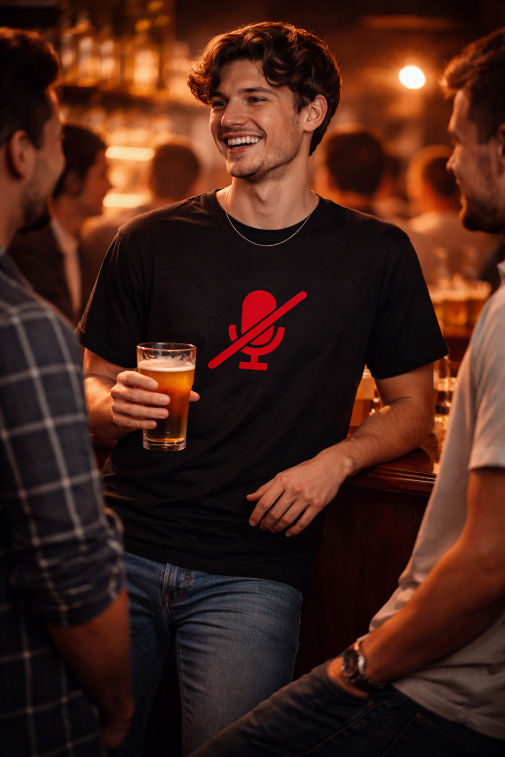 man wearing mic off t shirt nightlife casual outfit