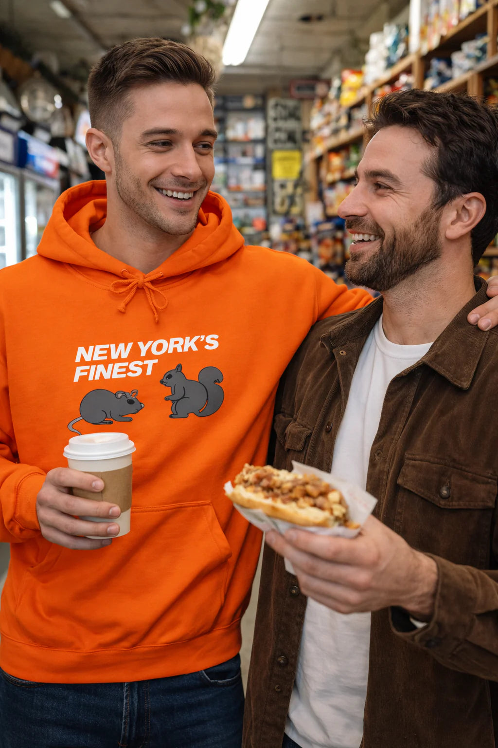 new york hoodie new york’s finest hoodie orange nyc streetwear lifestyle image