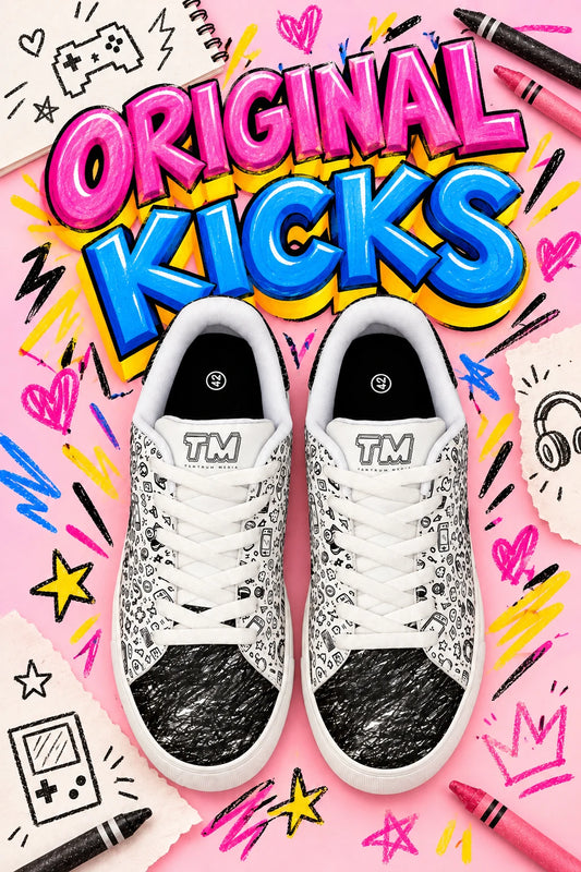 Tantrum 03 Scribbles Men’s Leather Low-Top Sneakers