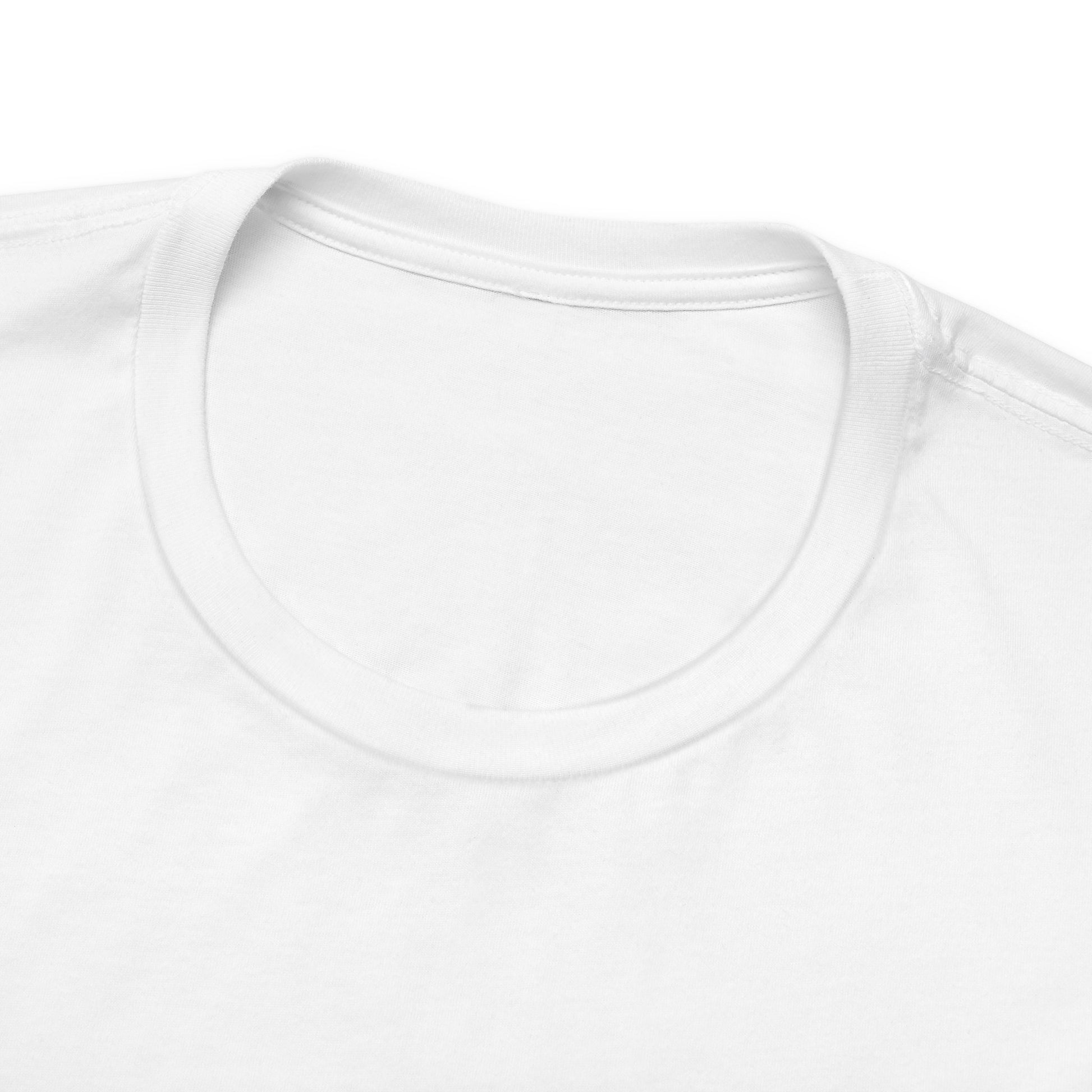 Close-up collar detail of America 250 unisex t-shirt