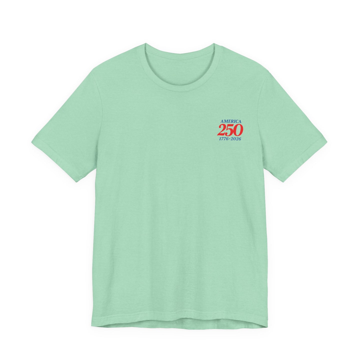 America 250 patriotic unisex t-shirt mint green front view