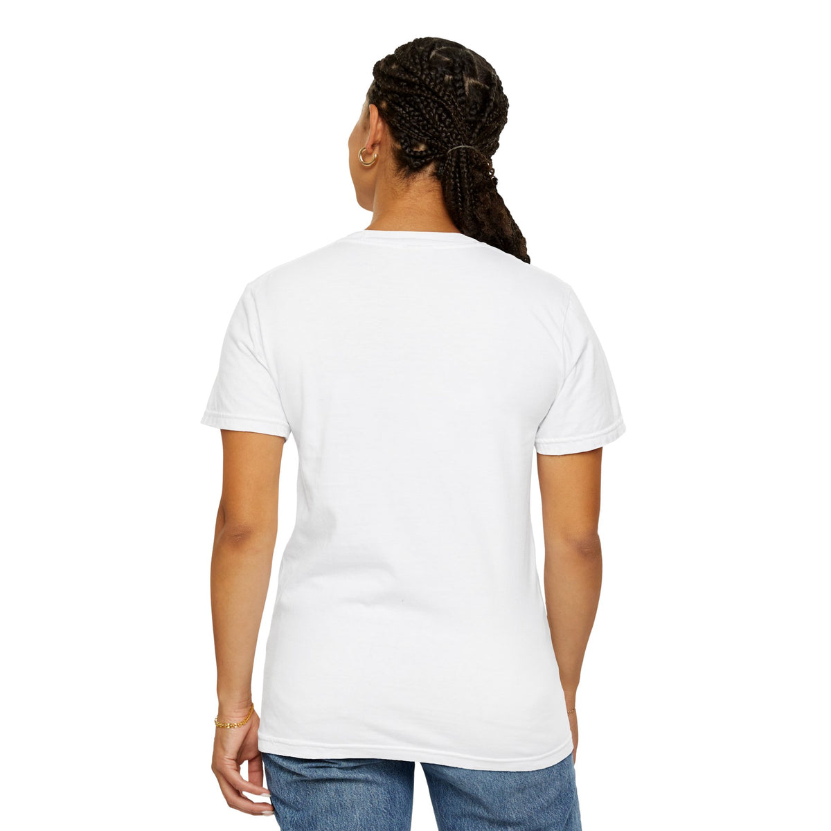 Back view of white Arcade Duck retro gaming T-shirt