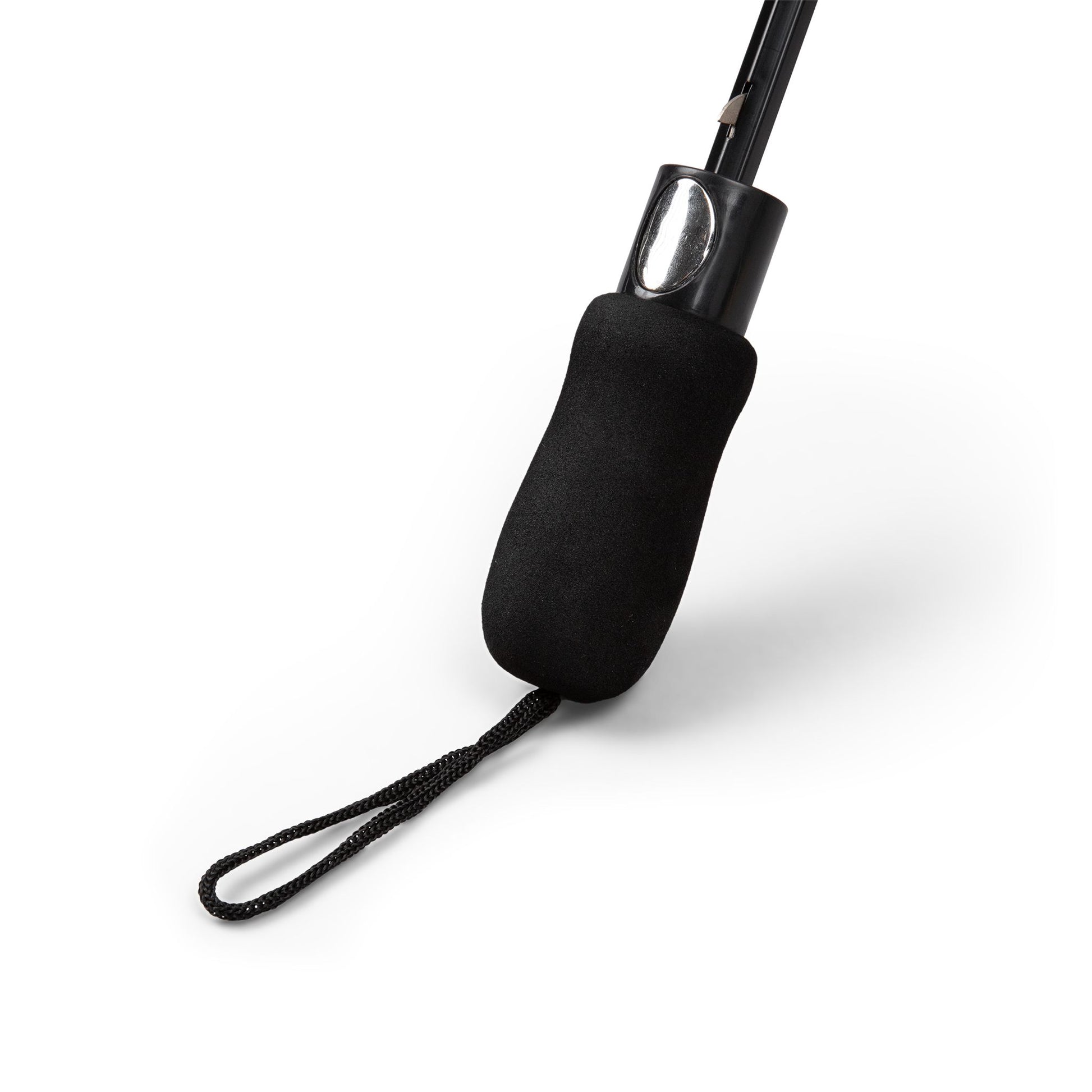 Close-up detail of Arcade Ghost Chase umbrella handle with wrist strap attachment