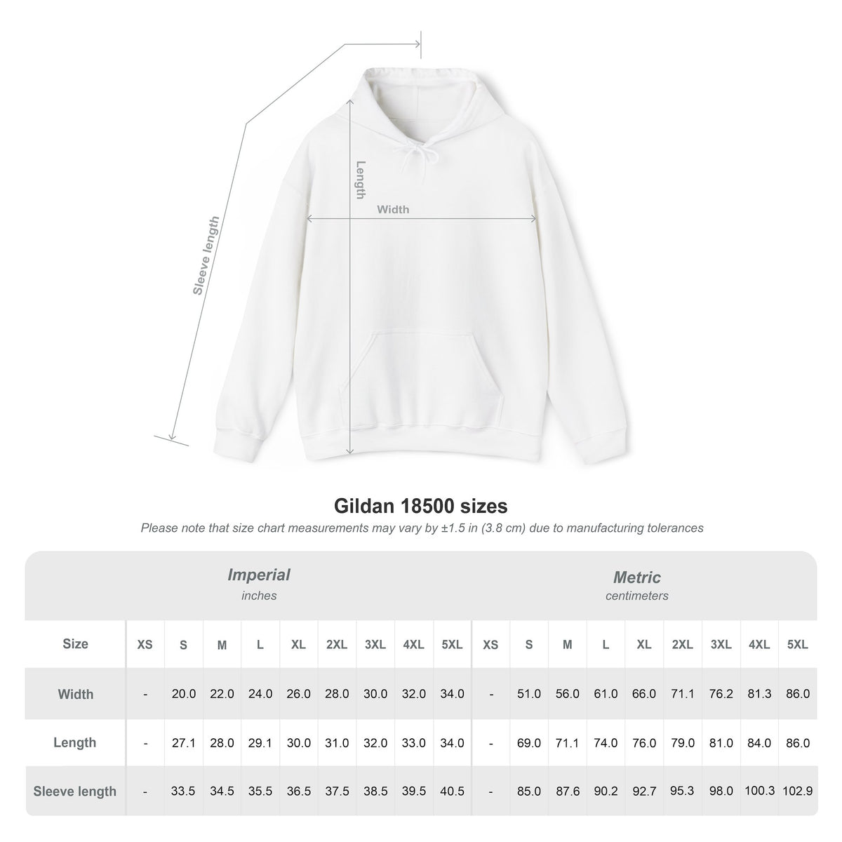 Arcade Parrot Hooded Sweatshirt – Retro Gaming Hoodie size chart and measurements