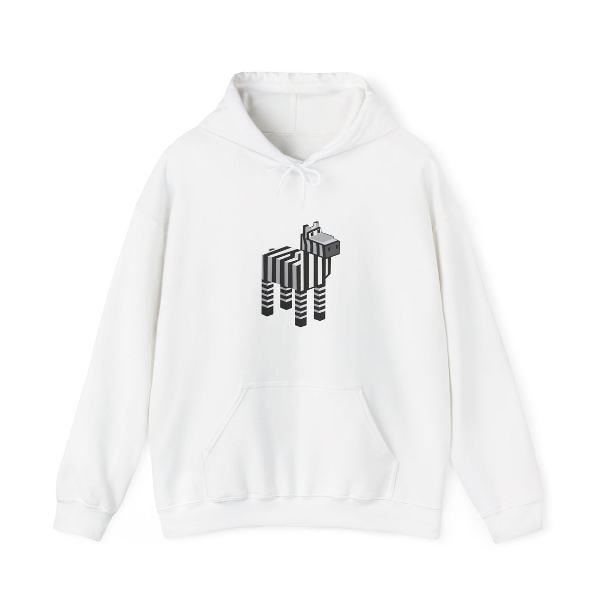 Arcade Zebra Hooded Sweatshirt in white front view