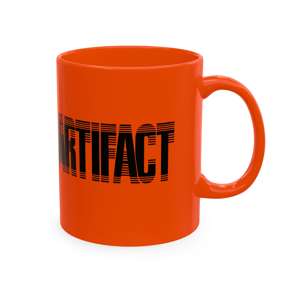 Orange Artifact Tech Mug 11 oz ceramic coffee mug side view