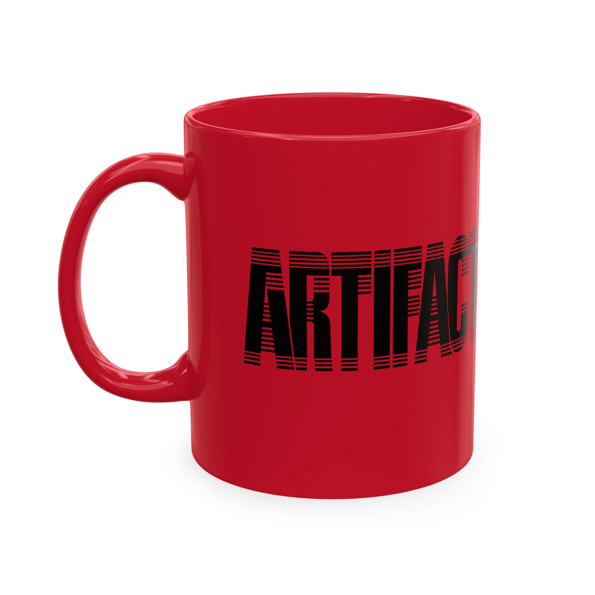 Red Artifact Tech Mug 11 oz ceramic coffee mug front view