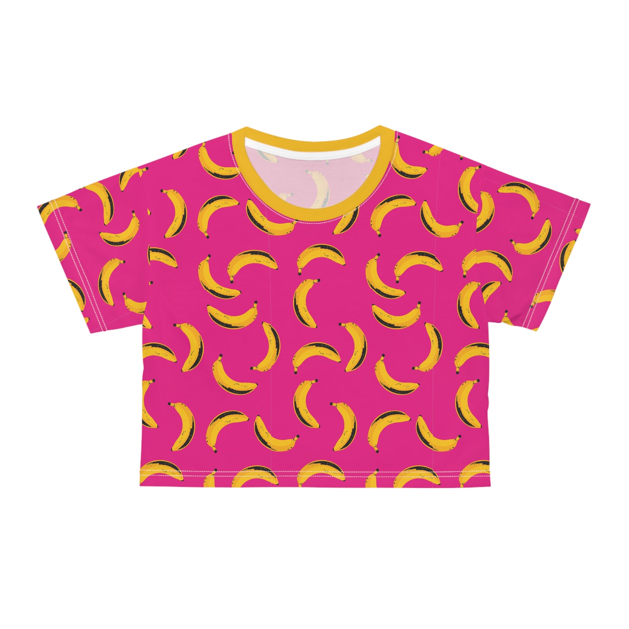 Banana Print Crop Top — Cute Y2K Streetwear Tee – Tantrum Media Store