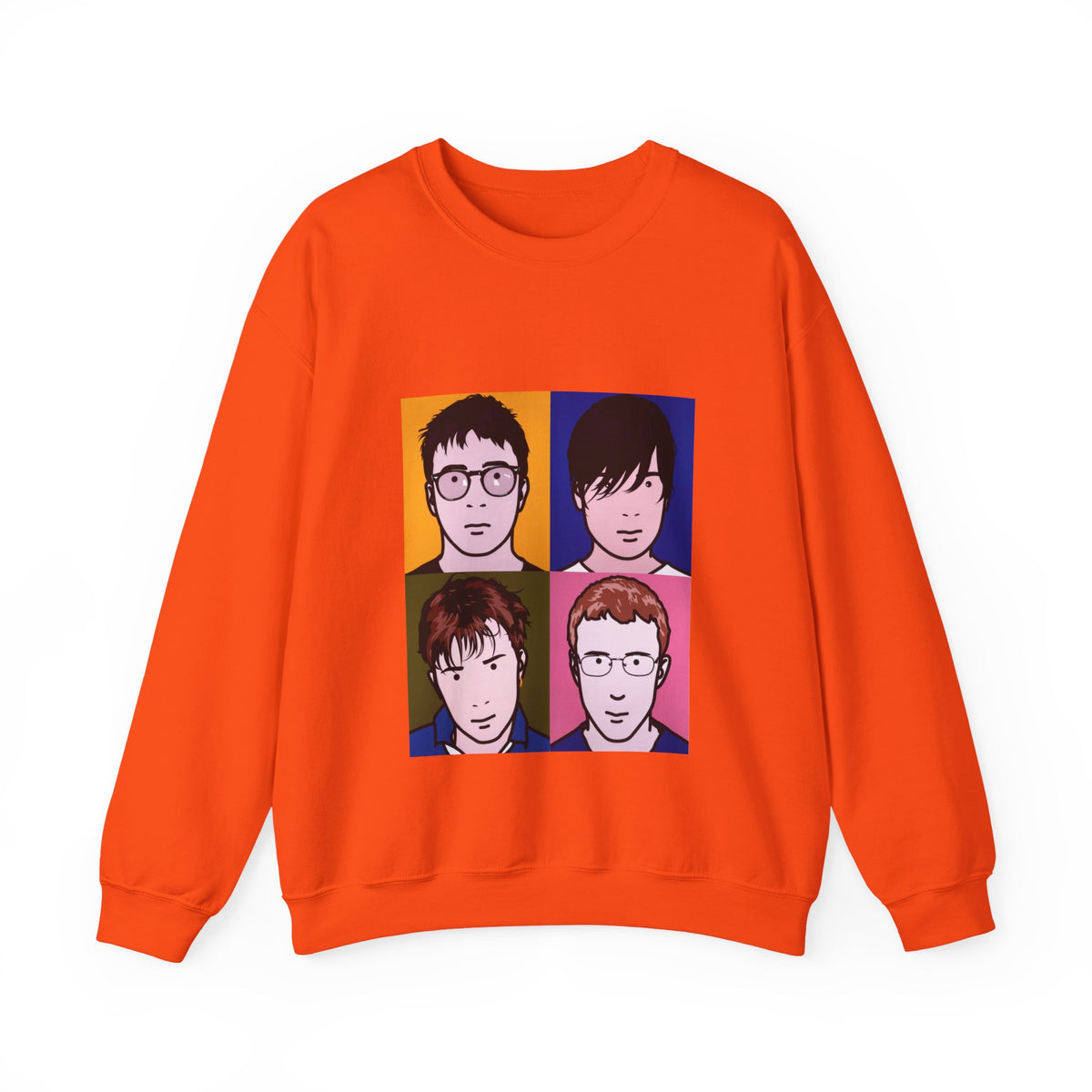 Orange Blur Tribute Unisex Sweatshirt with vibrant The Best of album artwork.