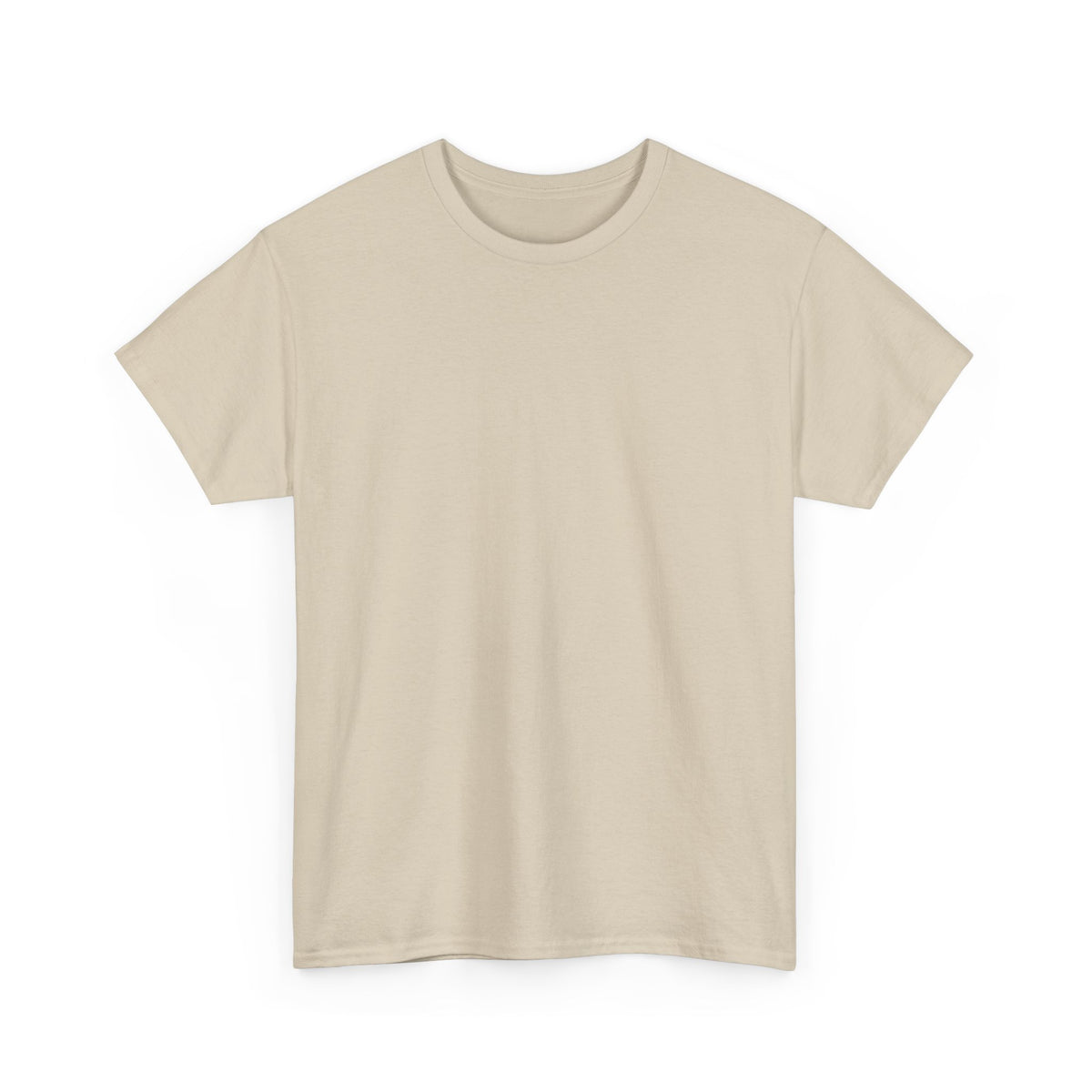 Front view of the sand Breath T-shirt with a plain crewneck and short sleeves.