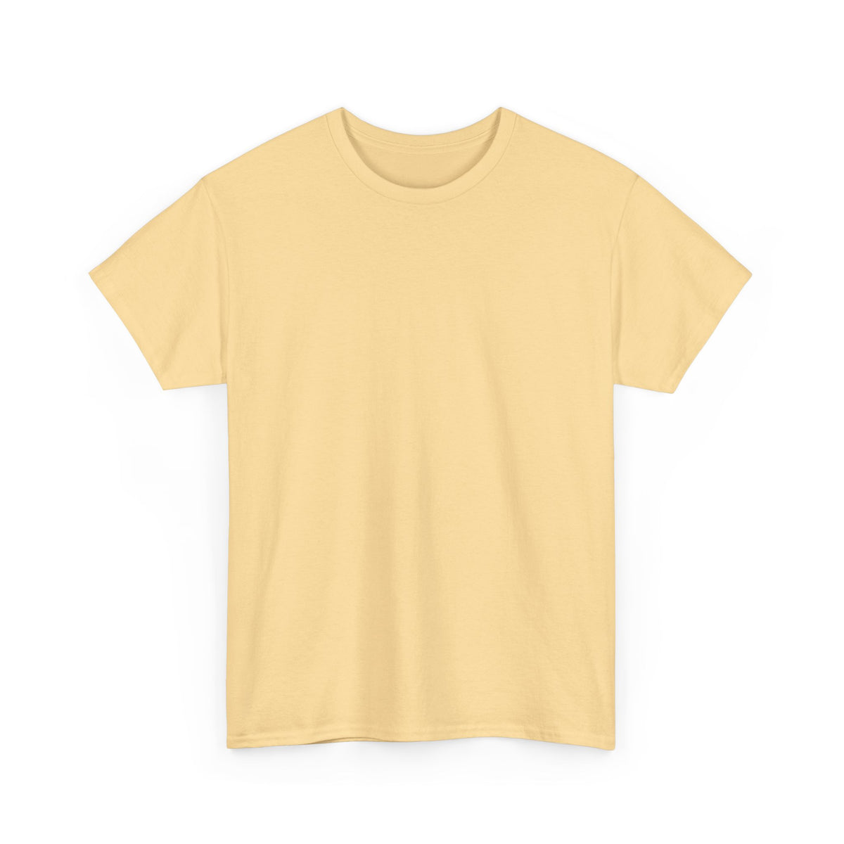 Front view of the yellow Breath T-shirt with a plain crewneck and short sleeves.