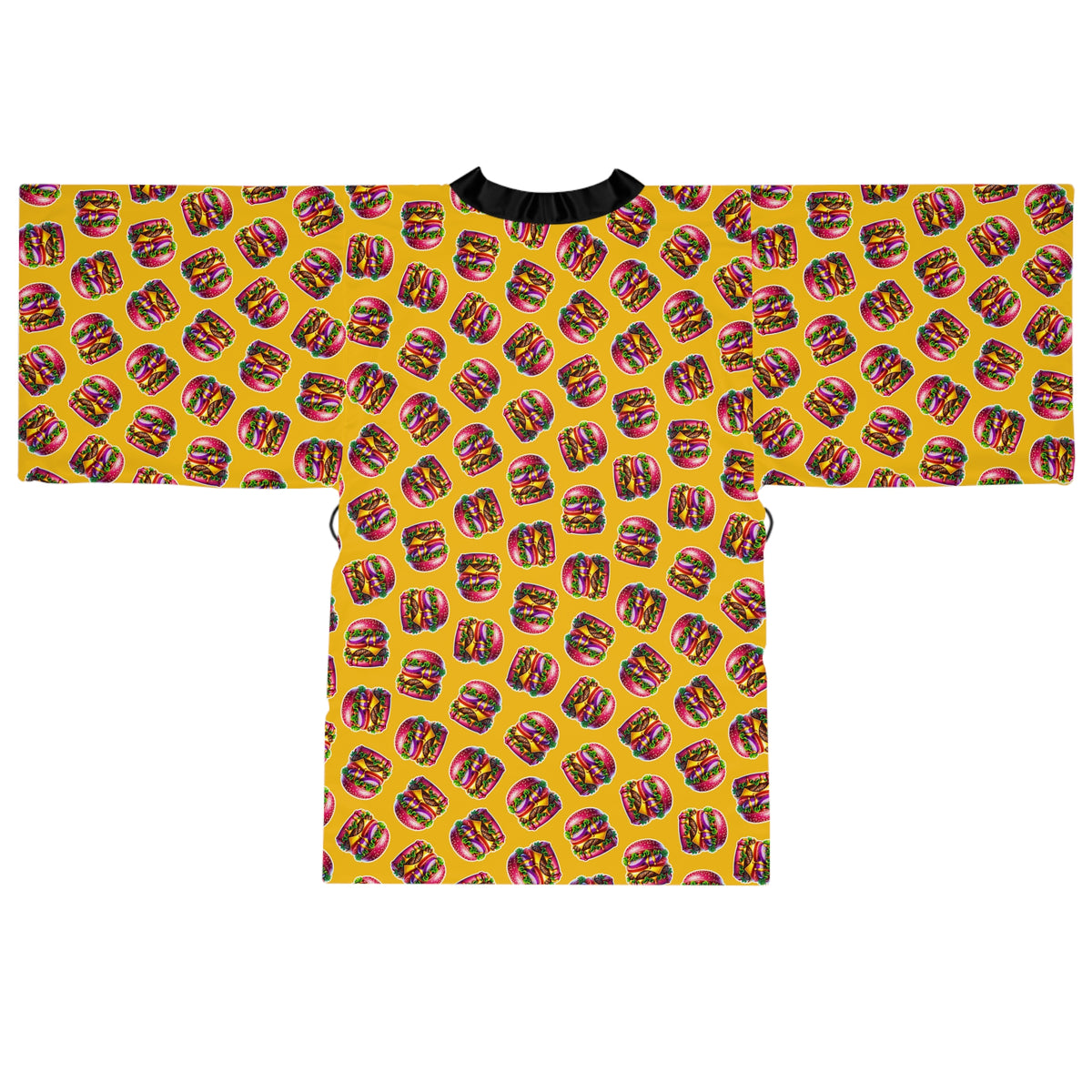 Bun & Done yellow printed kimono robe back view