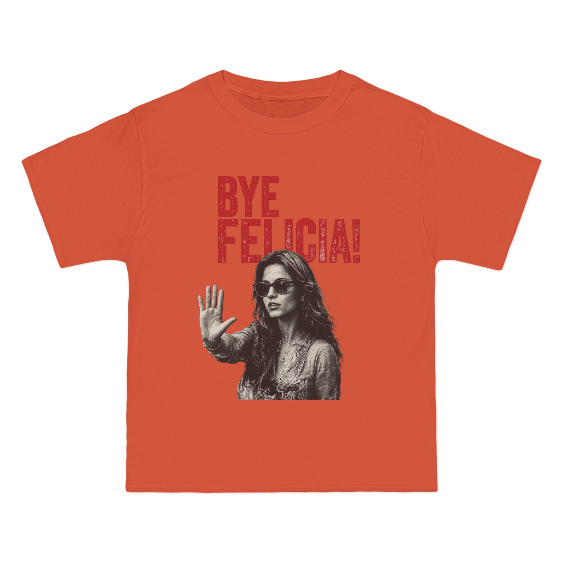 Orange Bye Felicia unisex graphic t-shirt front view