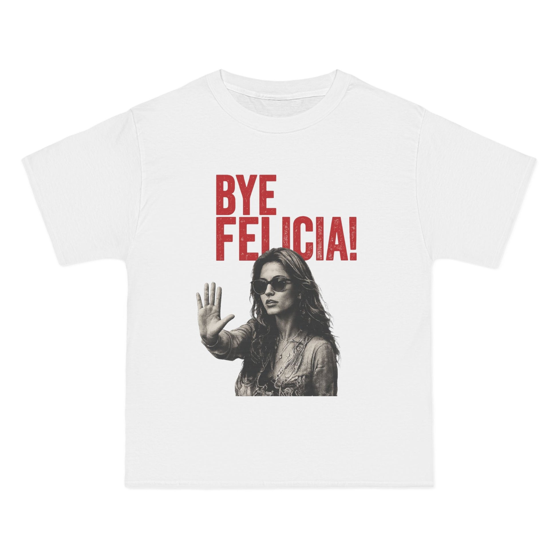 White Bye Felicia unisex graphic t-shirt front view