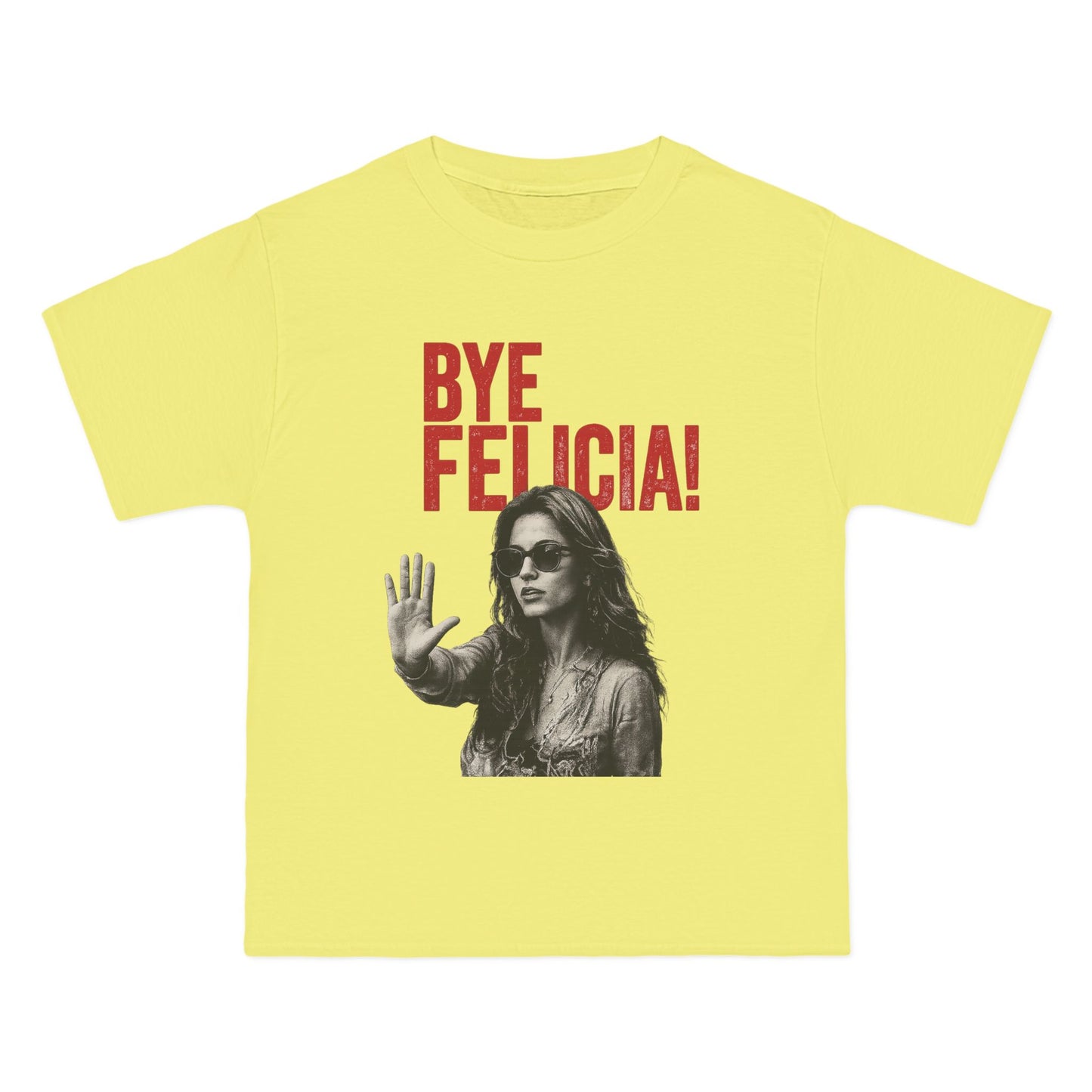 Yellow Bye Felicia unisex graphic t-shirt front view