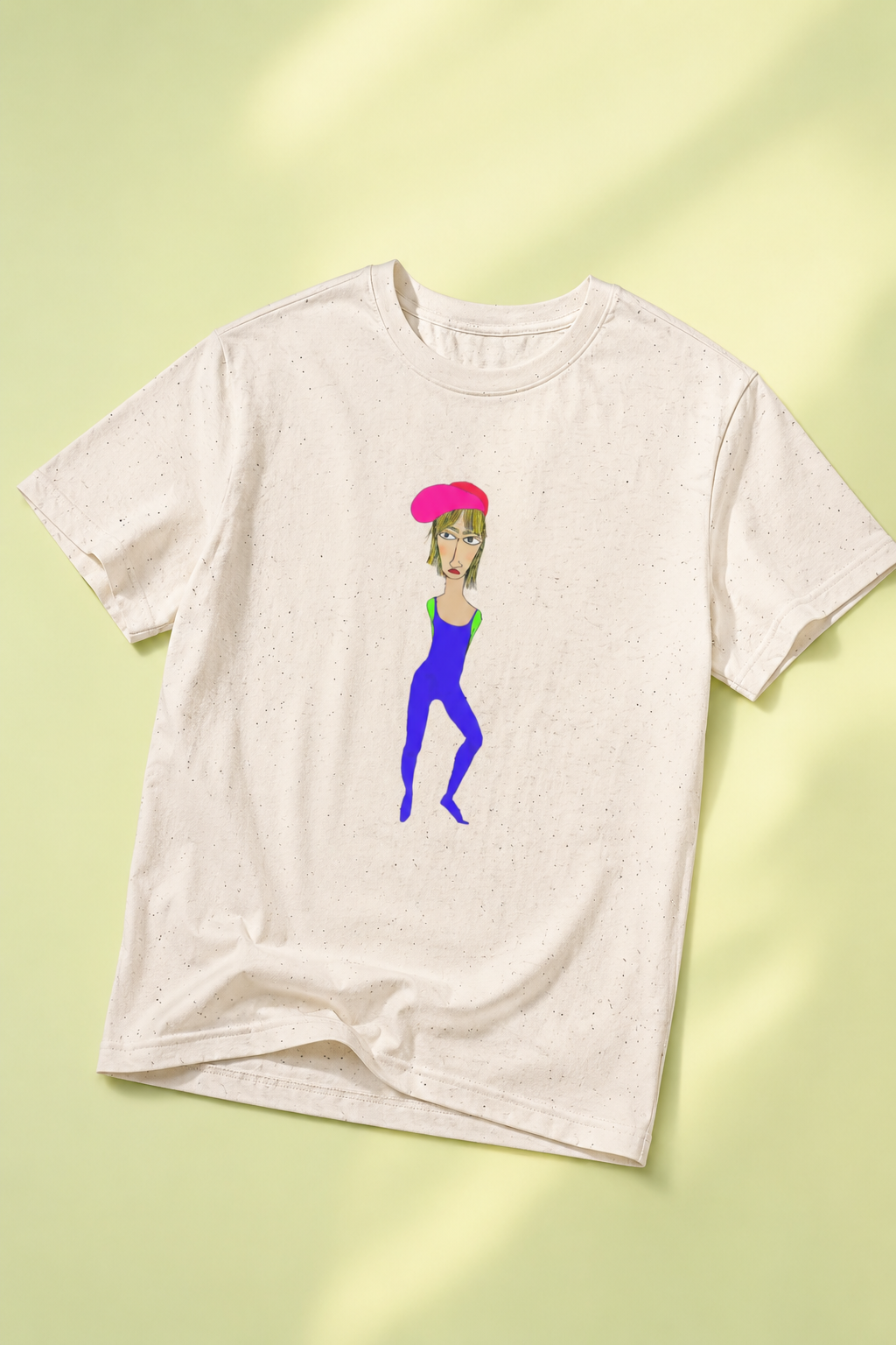 Cody graphic unisex t-shirt flat lay in cream color