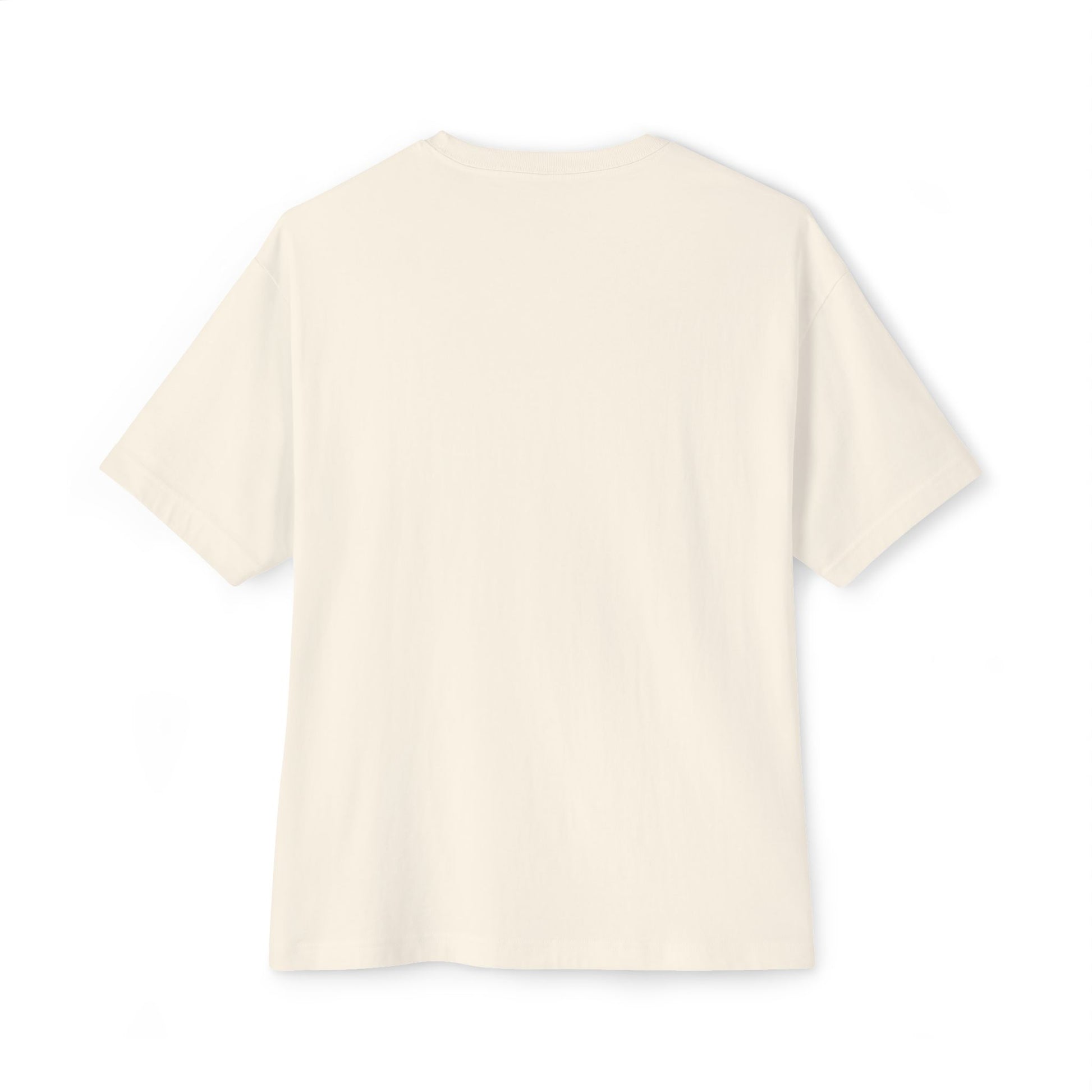 Back view of cream boxy unisex 100% ring-spun cotton T-shirt