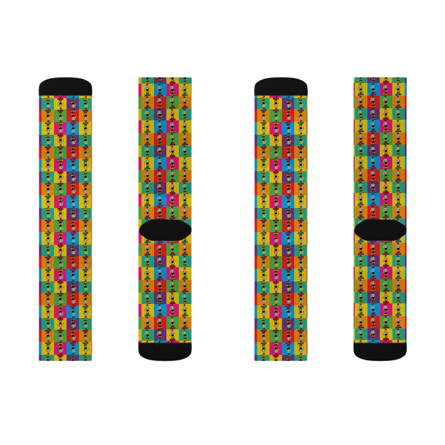 Front and back product template of Diego Maradona crew socks