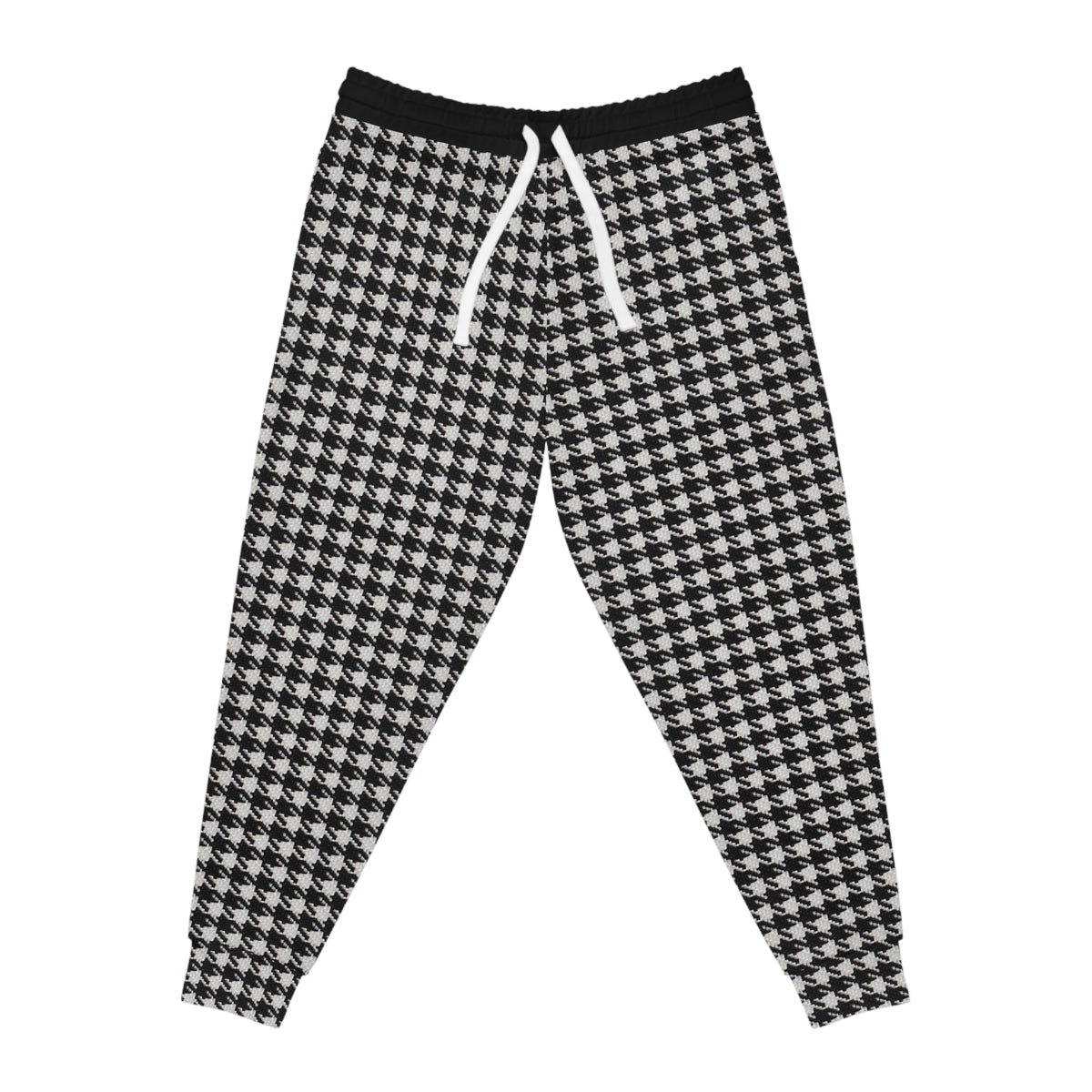 Front view of black and white Dishwasher Joggers with drawstring waist
