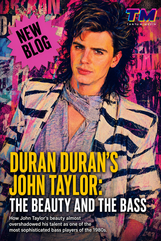 John Taylor of Duran Duran featured in an editorial about MTV culture, 1980s music, New Romantic fashion, and sophisticated bass playing