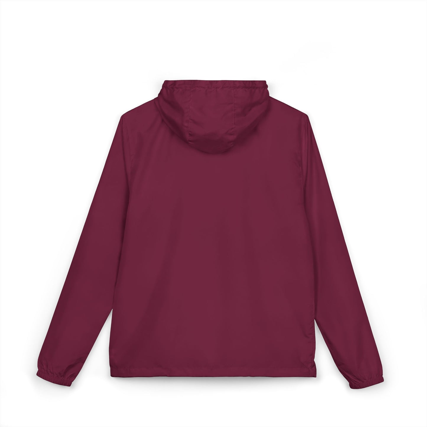 Burgundy Essential Lightweight Hooded Windbreaker Jacket, back view