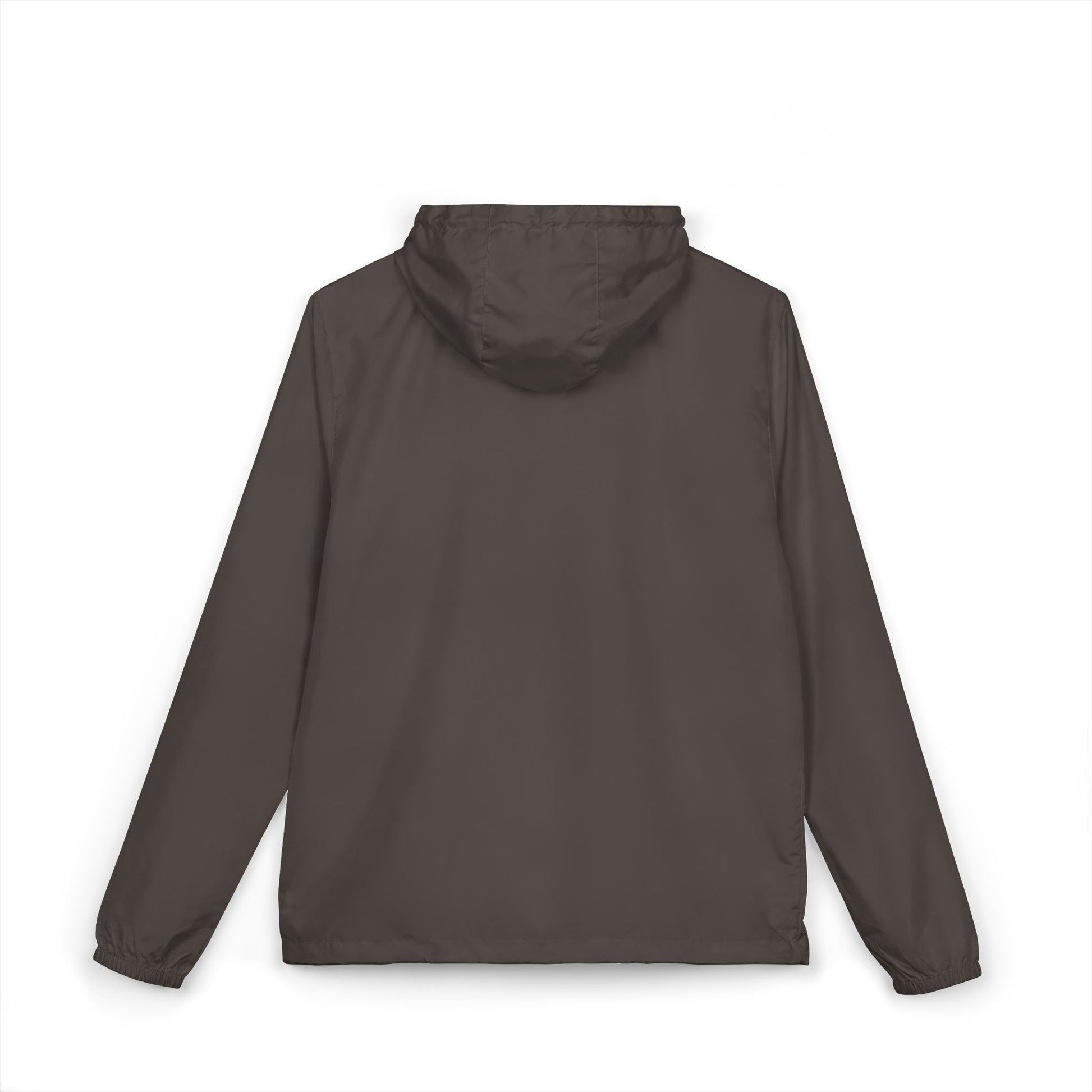 Gray Essential Lightweight Hooded Windbreaker Jacket, back view
