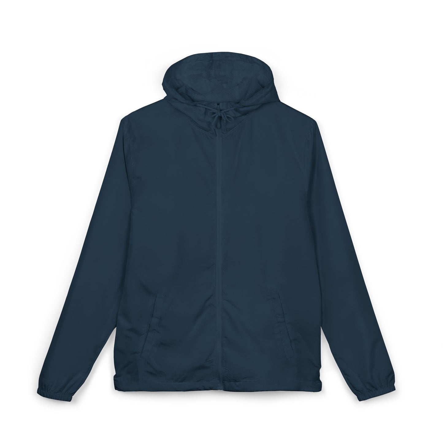 Navy Essential Lightweight Hooded Windbreaker Jacket, front view