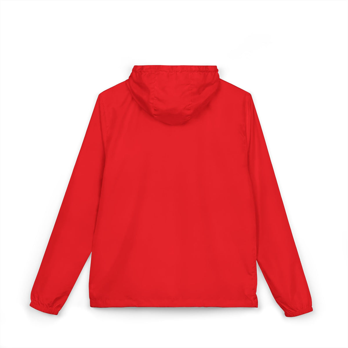 Red Essential Lightweight Hooded Windbreaker Jacket, back view