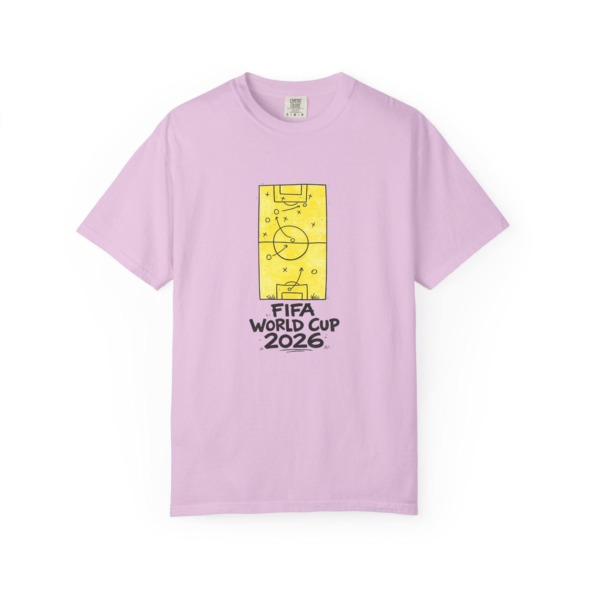 FIFA World Cup 2026 soccer tactics graphic t-shirt in lavender