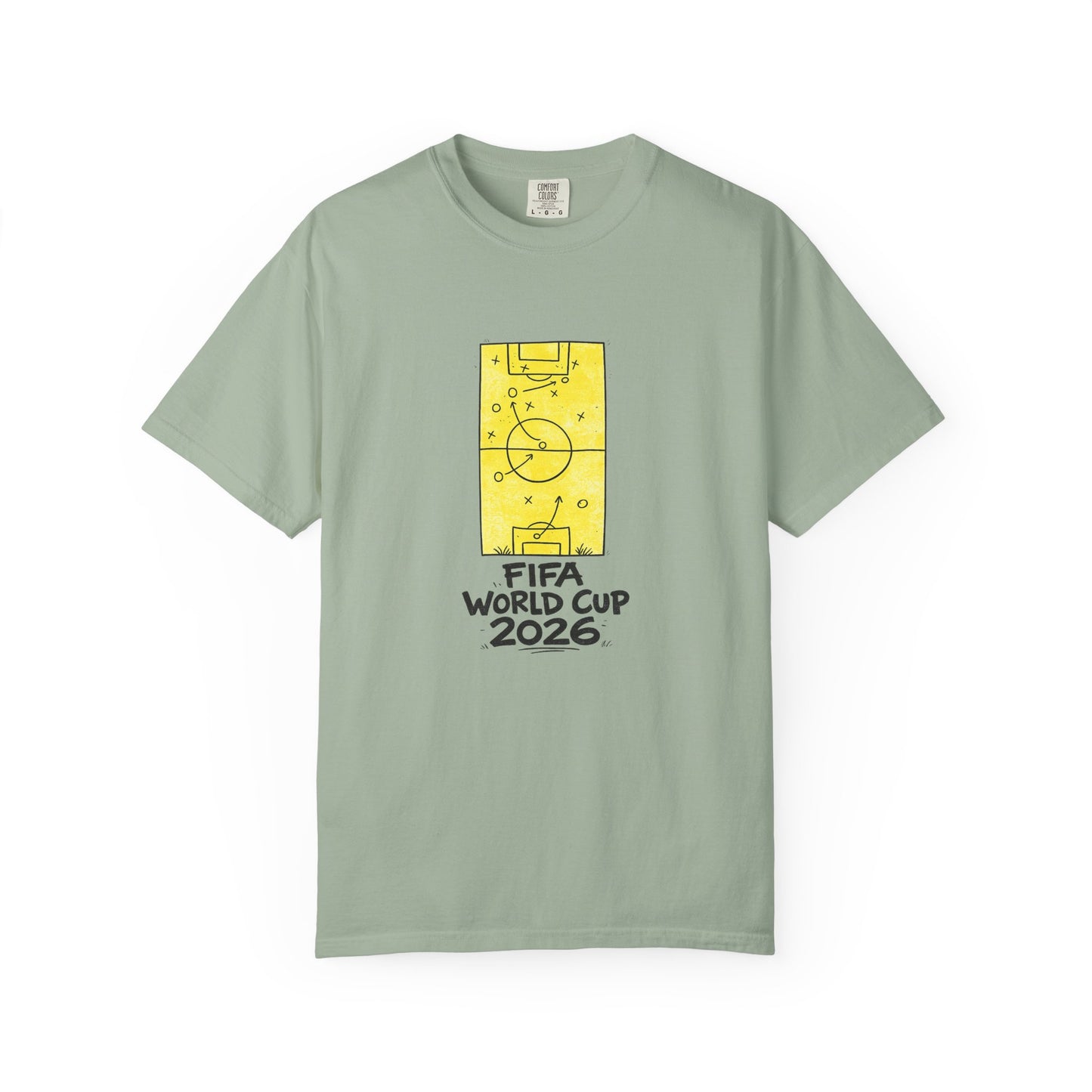 FIFA World Cup 2026 soccer tactics graphic t-shirt in sage green