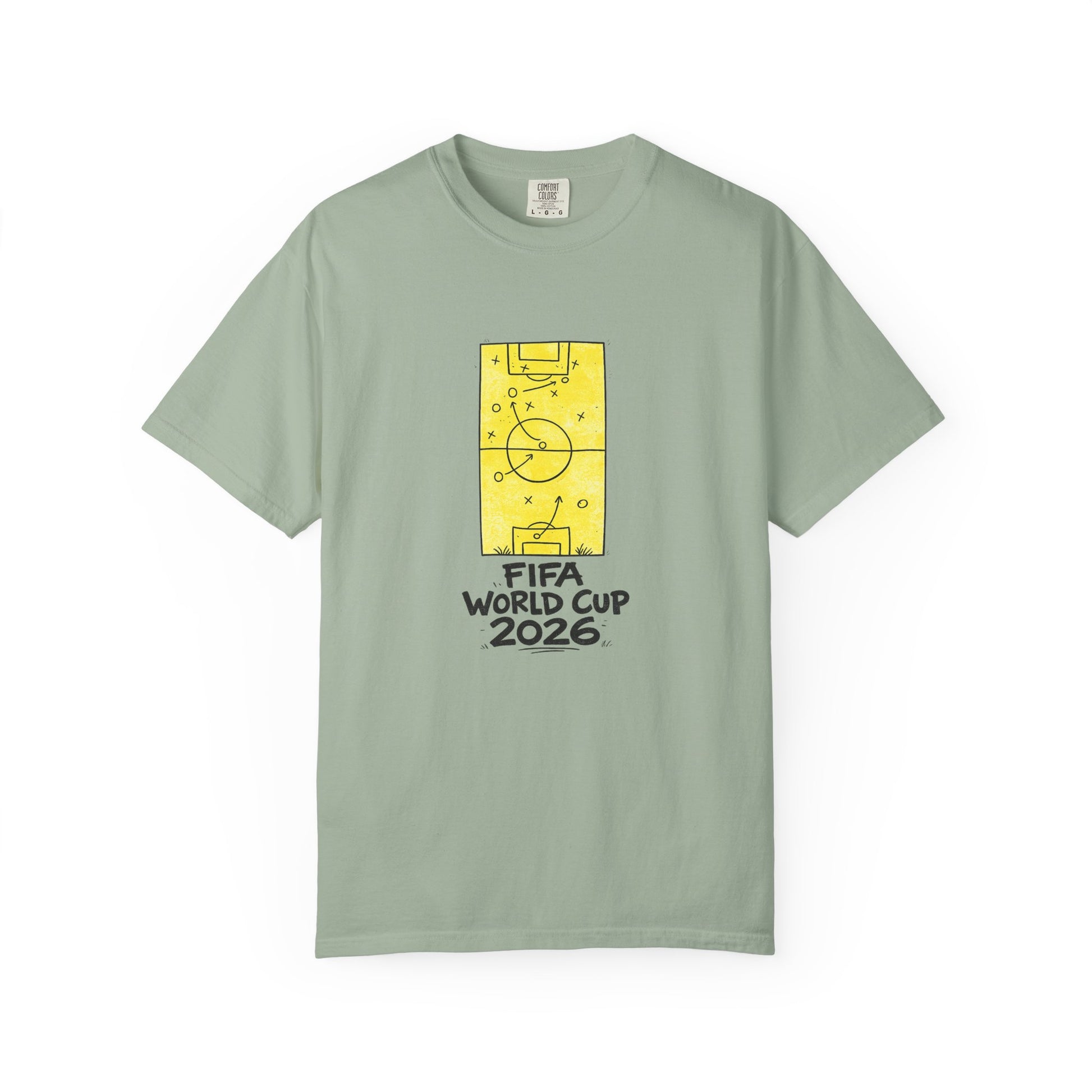 FIFA World Cup 2026 soccer tactics graphic t-shirt in sage green