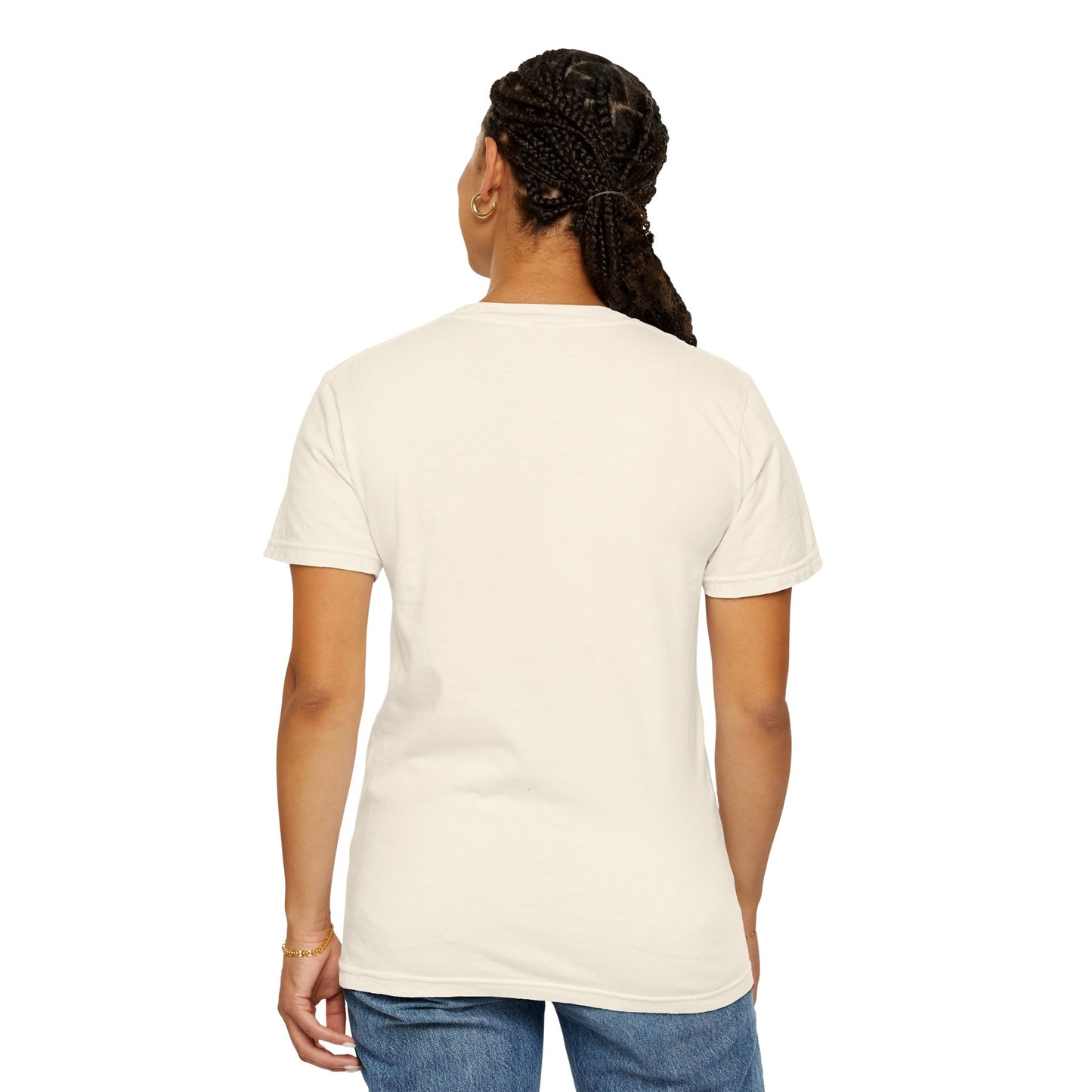 Back view of FIFA World Cup 2026 soccer fan t-shirt worn by female model