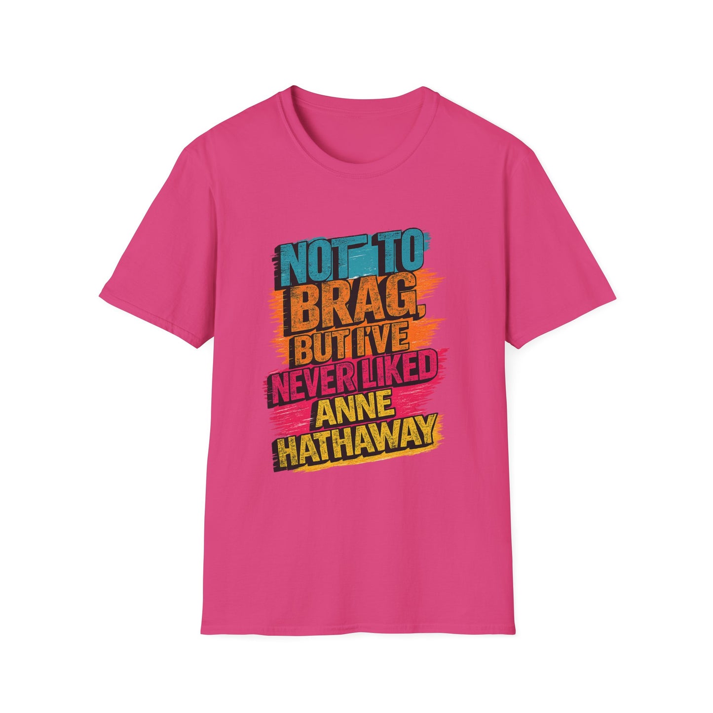 Funny Anne Hathaway t-shirt pink color variant funny pop culture graphic shirt