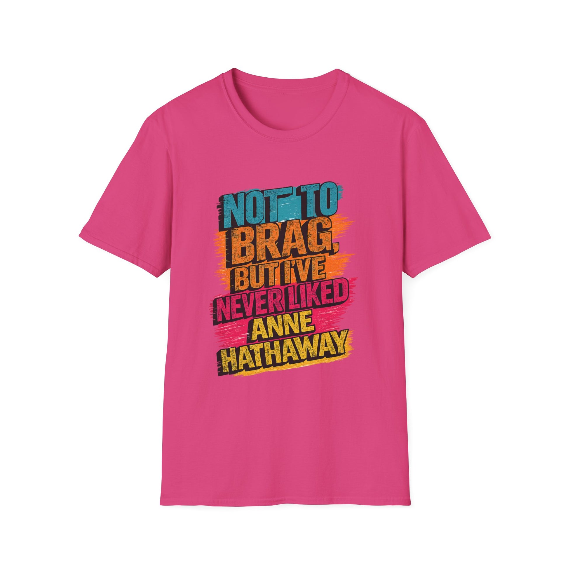 Funny Anne Hathaway t-shirt pink color variant funny pop culture graphic shirt