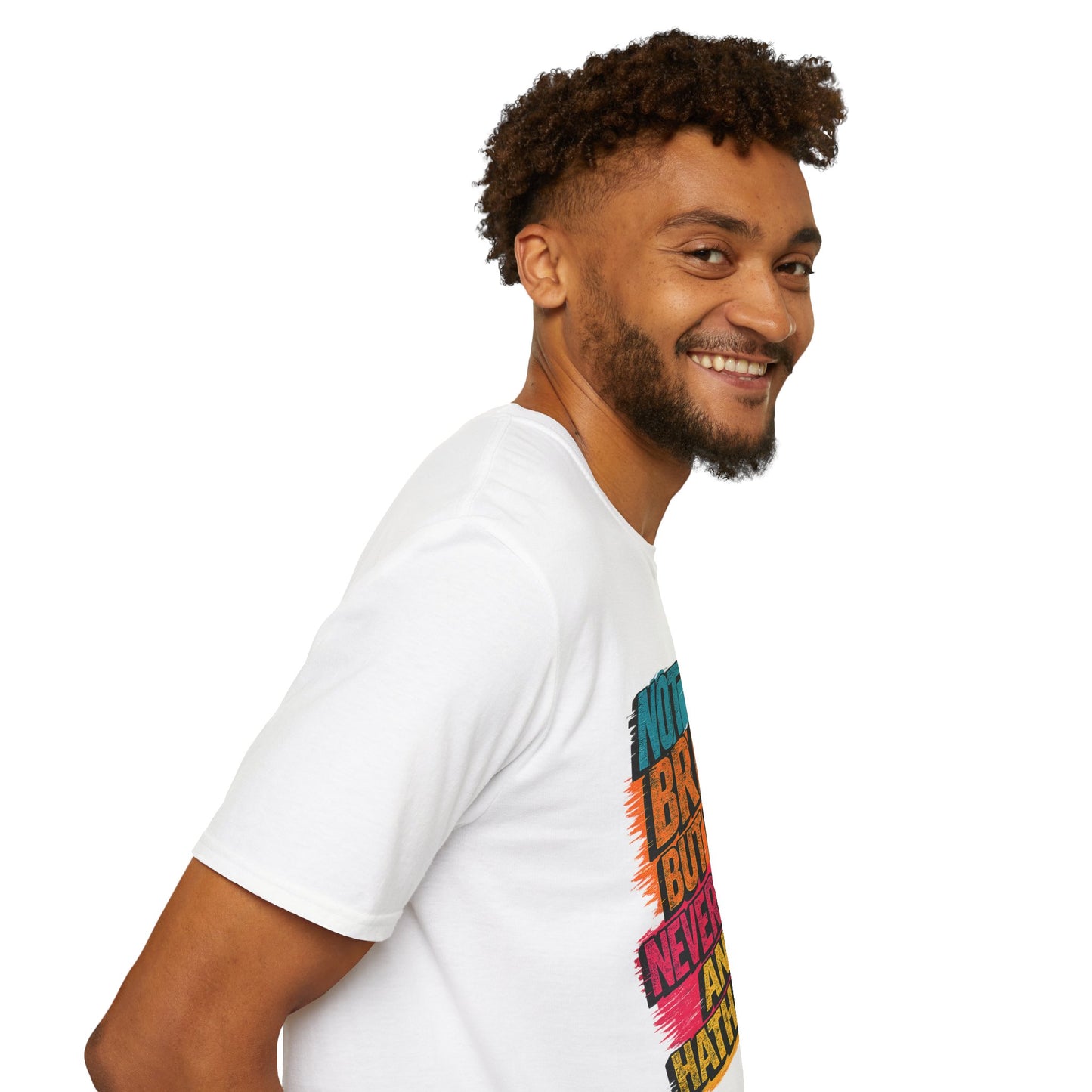 Funny Anne Hathaway t-shirt side view male model streetwear outfit graphic tee