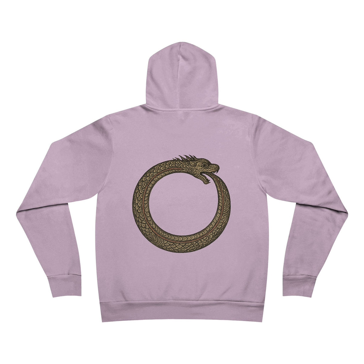 Lavender Good Karma hoodie back view on plain background
