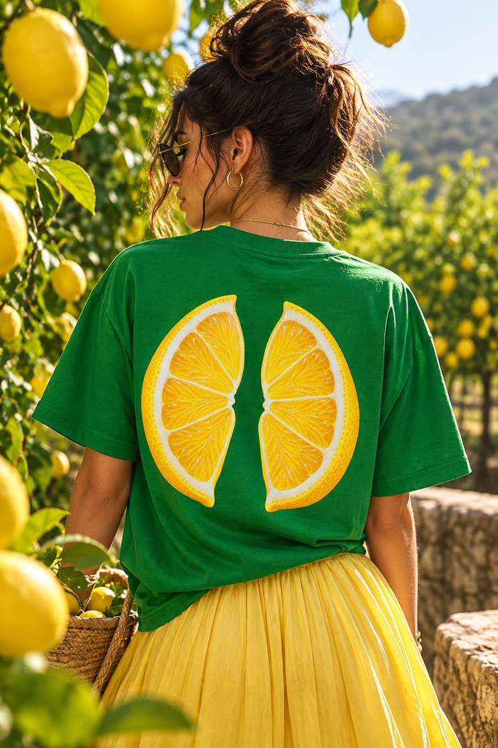 Lemon Wedge Back Print Heavyweight Graphic T-Shirt