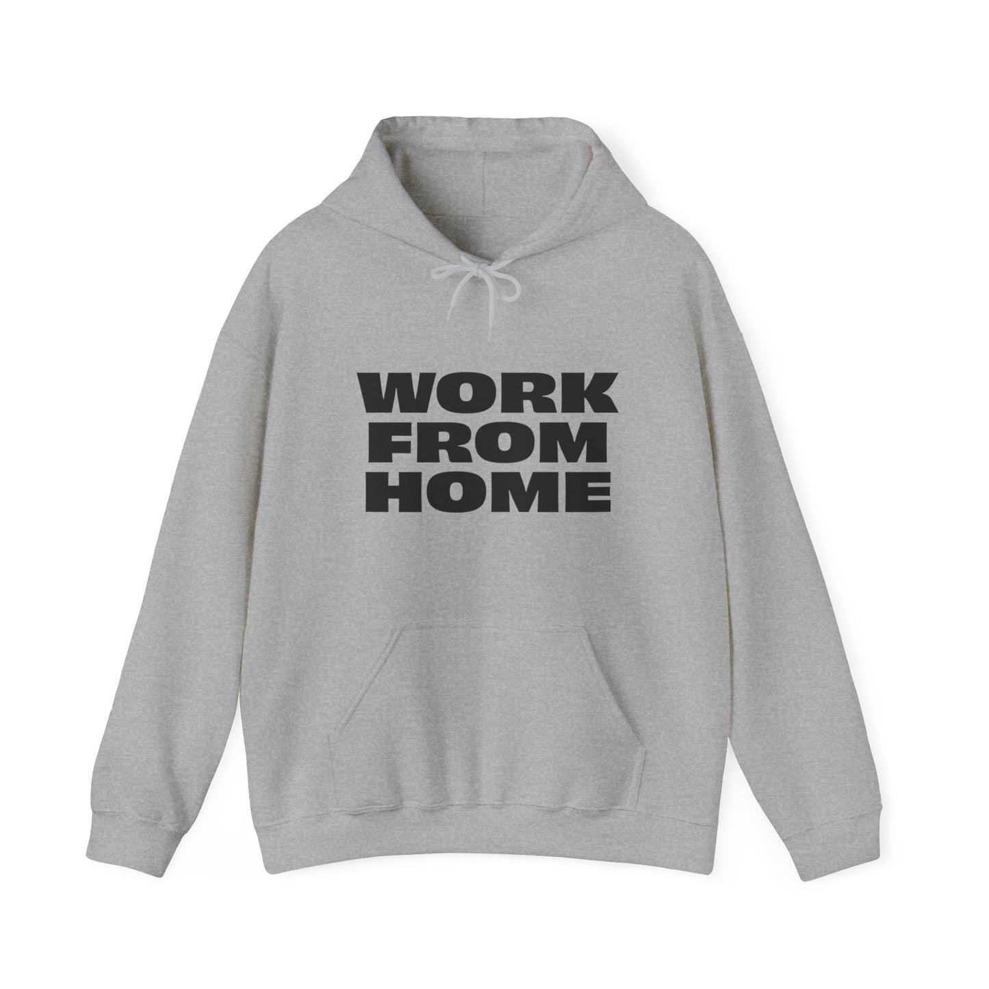 grey work from home hoodie unisex graphic hooded sweatshirt front view
