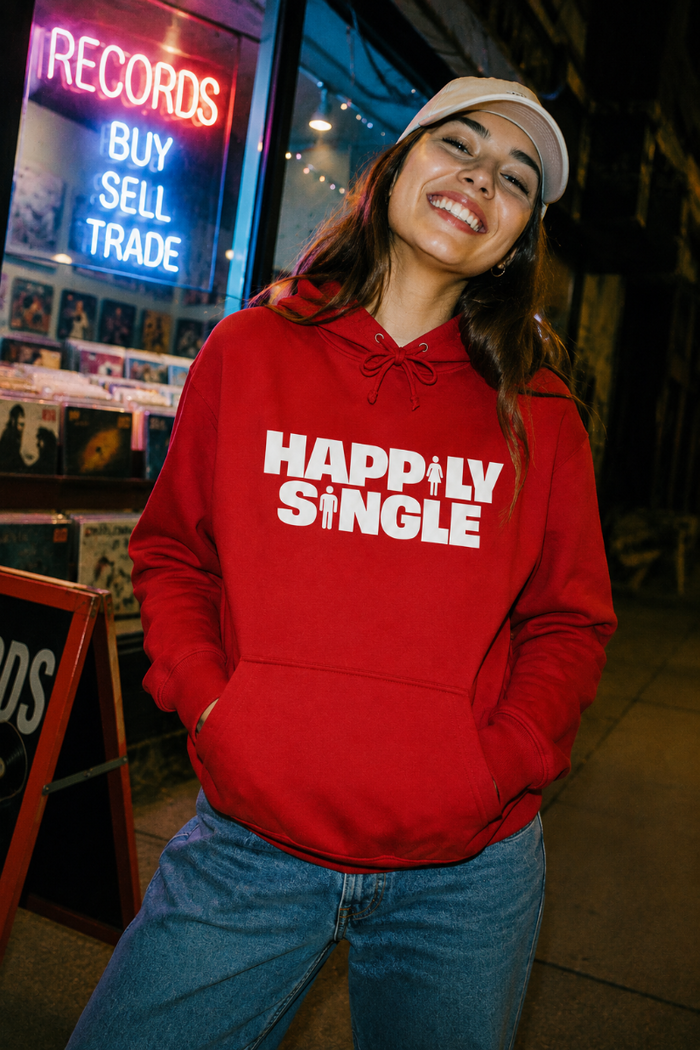 Happily Single Hoodie – Bold Statement Unisex Fleece Pullover