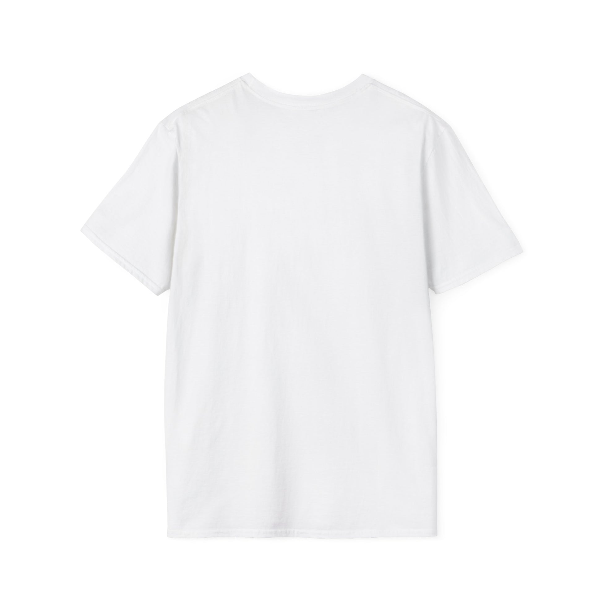 blank white t-shirt, back view unisex cotton shirt