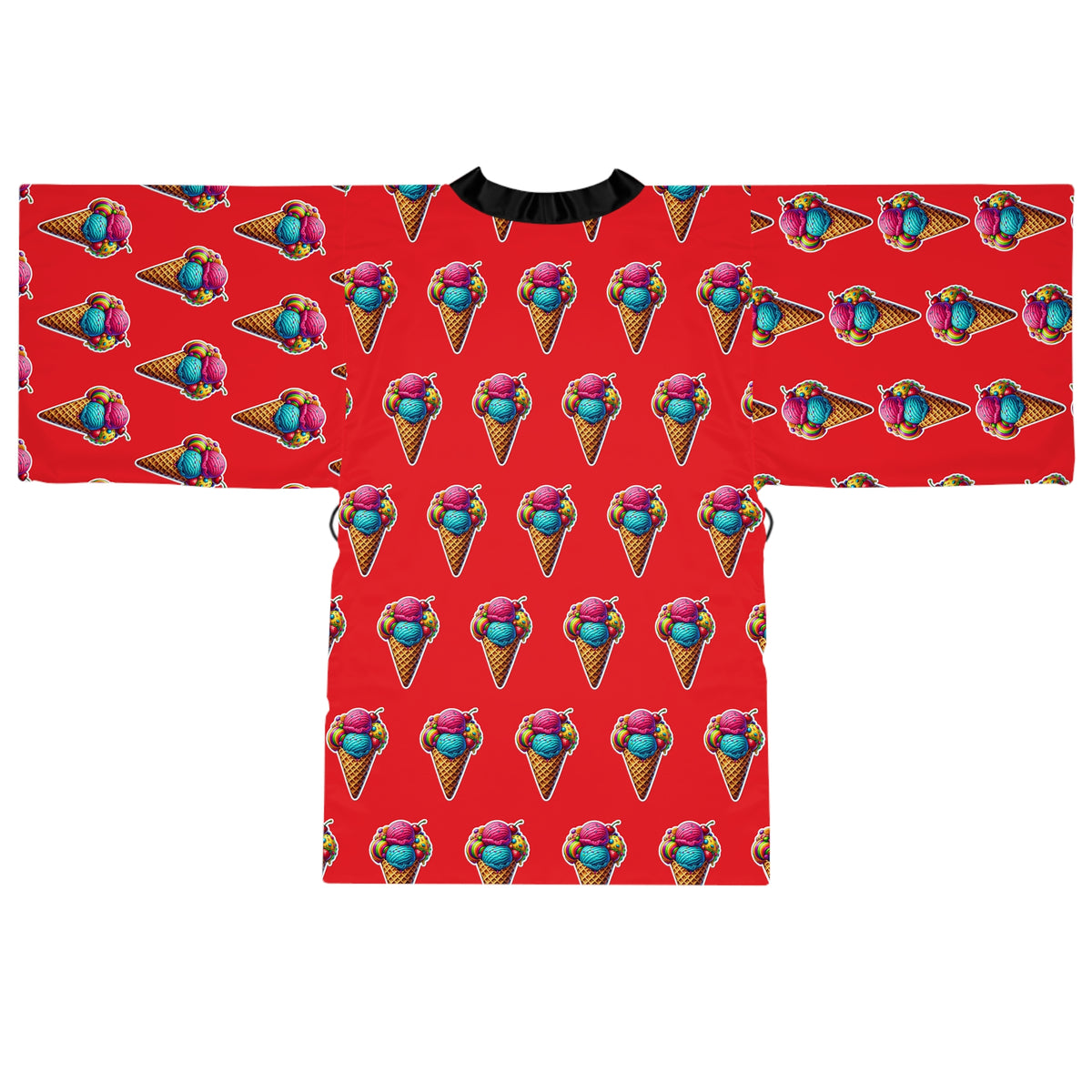 Scoop Dreams ice cream print kimono robe back view