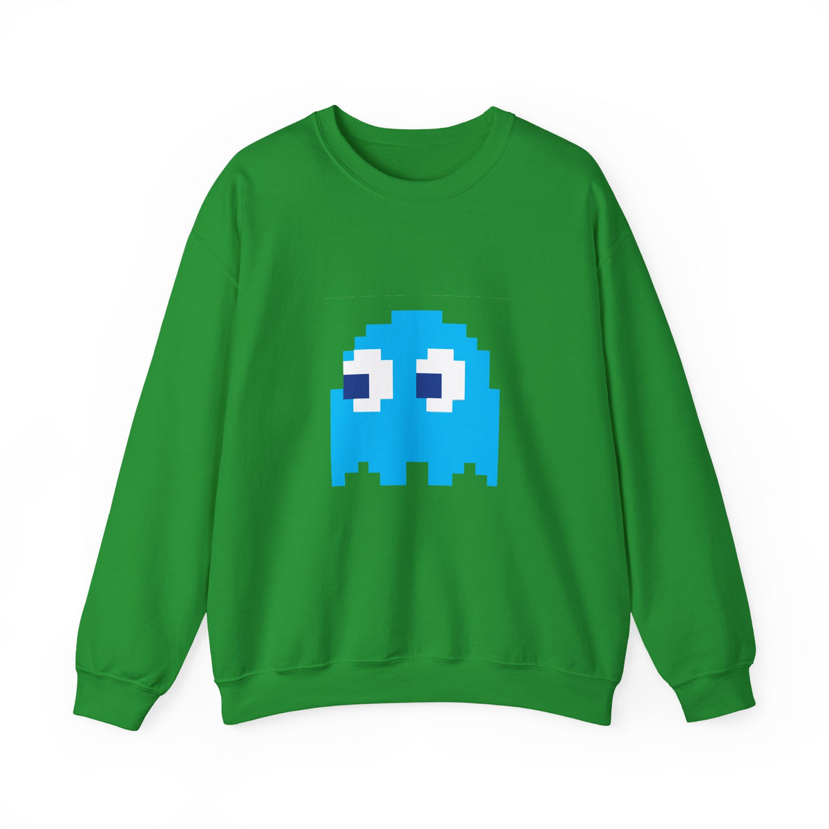 Green Inky Ghost Pac-Man arcade sweatshirt front view