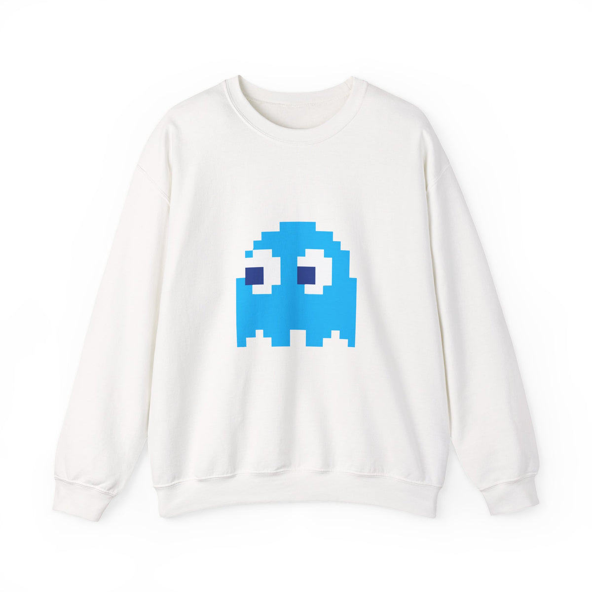 White retro ghost pixel sweatshirt product photo