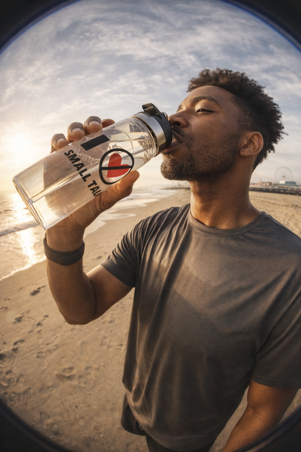 I Hate Small Talk sport bottle used during workout hydration funny introvert water bottle