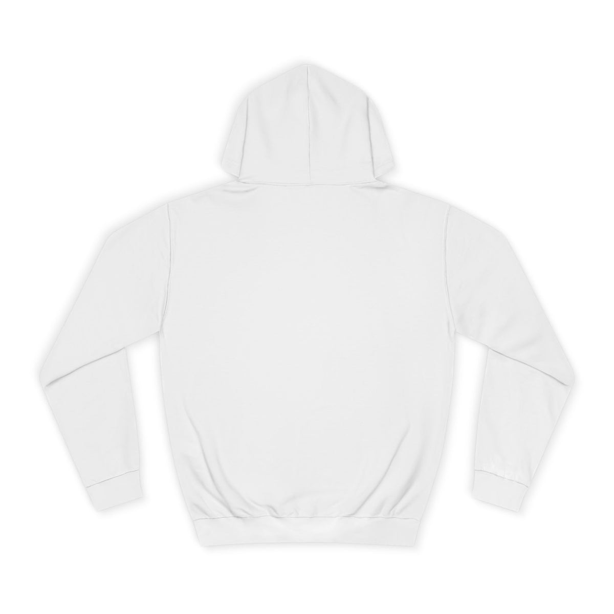 Back view of the white It’s Showtime pullover hoodie